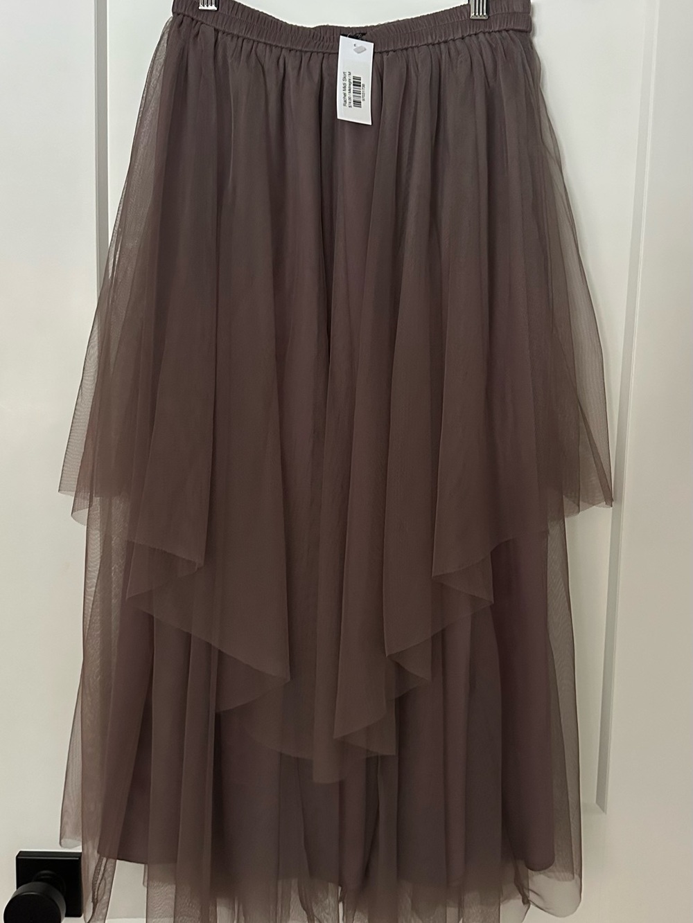 NWT Wishlist Apparel Tulle Midi Skirt - Taupe